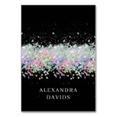 Carte de nom individuelle Holo Pailleté Noir (Par défaut)