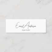 Carte de nom moderne Elegant Black & White Graduat (Devant)