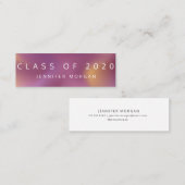 Carte de nom moderne Ombre Metallic Graduation (Devant / Derrière)