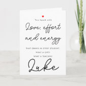 Carte de nom modifiable par l'enseignant Merci (Devant)