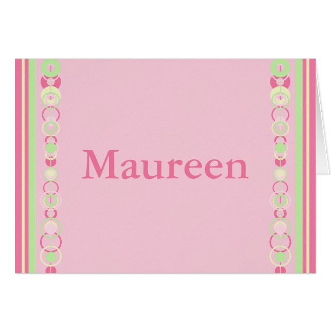 Carte de nom personnalisée Maureen Modern Circles (Devant Horizontal)