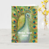 Carte de nom personnalisée Peacock Bird (Fleur jaune)