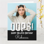 Carte de nom personnalisée pour photo d'anniversai (Fleur jaune)