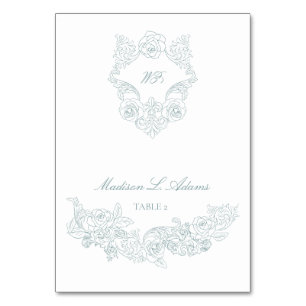 Carte de nom pliable Dusty Blue Regency