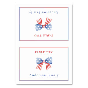 Carte de nom pliable Préparé pour le BBQ du 4 juil