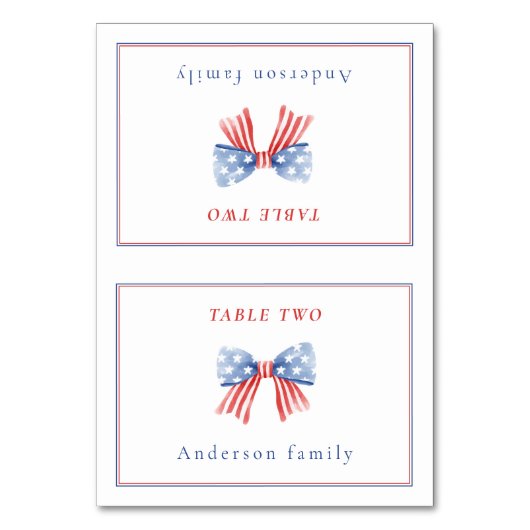 Carte de nom pliable Préparé pour le BBQ du 4 juil (Par défaut)