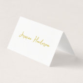 Carte de nom professionnelle Gold Color Calligraph (Front)