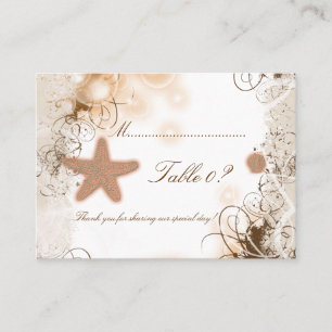 Carte de nombre de table de ~ de mariage de thème