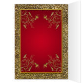 Carte de nombre de Tableau de rouge riche et d'or (Intérieur (Gauche))