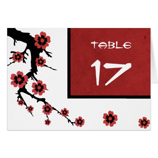 Carte de nombre de Tableau de Sakura de fleurs de (Devant Horizontal)