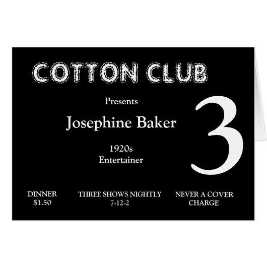 carte de nombre de Tableau des années 1920 (Devant horizontal)