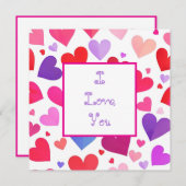 Carte de nombreux coeurs (Devant / Derrière)