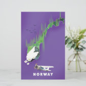 Carte de Norvège affiche illustrée imprimée. (Debout devant)