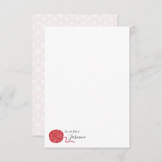 Carte de note à bille en fil rouge Scarlett (Devant / Derrière)