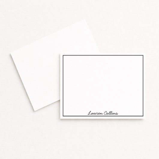 Carte de note à bordure classique minimaliste