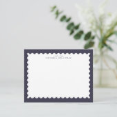 Carte de note à bordure inspirée du timbre Navy fo (Debout devant)