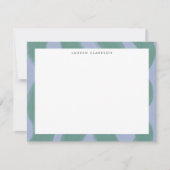 Carte de note à bordure ondulée lavande verte (Devant)