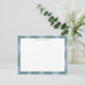 Carte de note à bordure ondulée lavande verte (Debout devant)