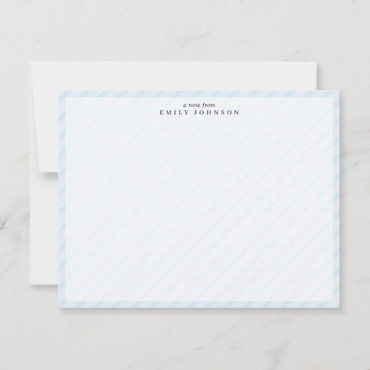 Carte de note à cadre à rayures bleues (Devant)
