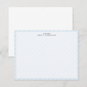 Carte de note à cadre à rayures bleues (Devant / Derrière)