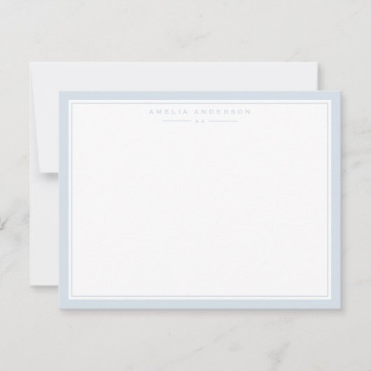 Carte de note à cadre bleu colombe pâle (Devant)