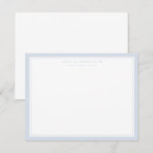 Carte de note à cadre bleu colombe pâle (Devant / Derrière)