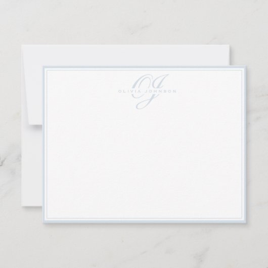 Carte de note à cadre bleu poudré (Devant)