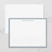 Carte de note à cadre bleu poussiéreux (Devant / Derrière)