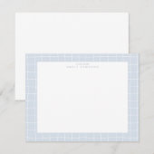 Carte de note à cadre en grille bleu clair (Devant / Derrière)