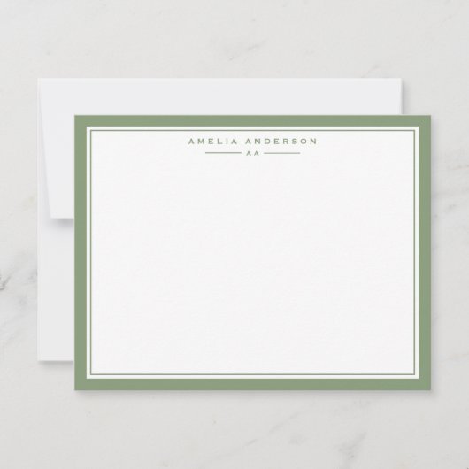 Carte de note à cadre en vert mousse (Devant)