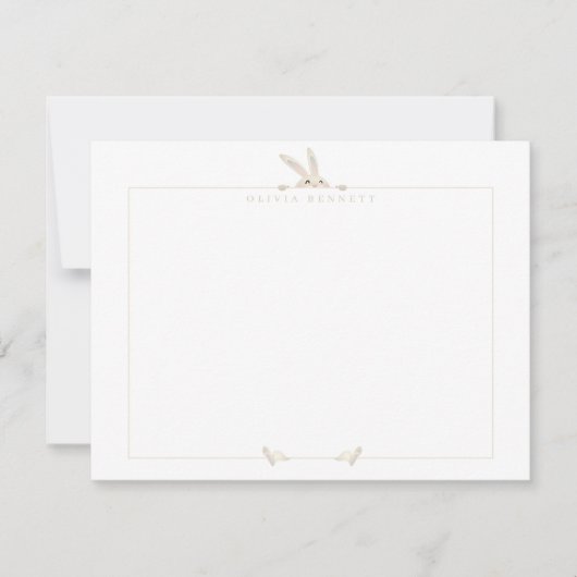 Carte de note à cadre lapin doux (Devant)