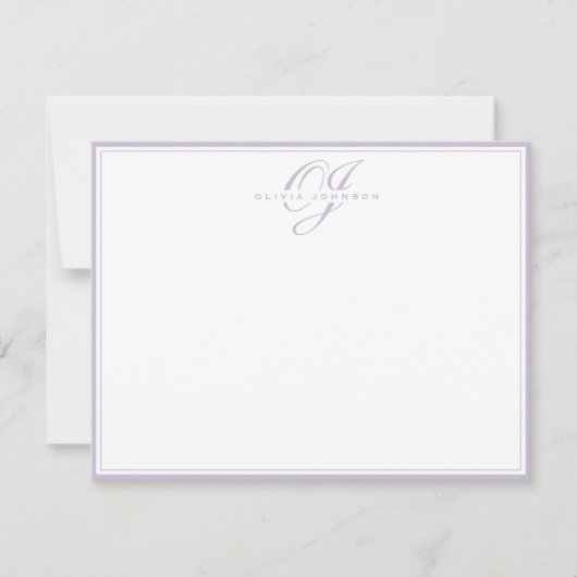 Carte de note à cadre lavande (Devant)