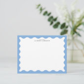 Carte de note à cadre ondulé bleu ciel (Debout devant)
