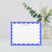 Carte de note à cadre ondulé bleu cobalt (Debout devant)