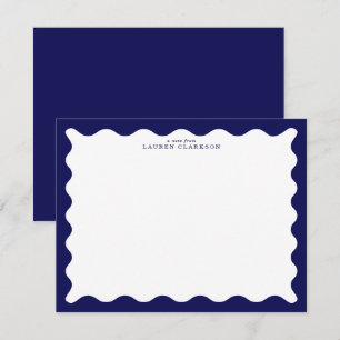 Carte de note à cadre ondulé bleu marine minuit