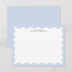 Carte de note à cadre ondulé bleu poudre