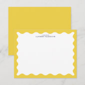Carte de note à cadre ondulé jaune beurre (Devant / Derrière)