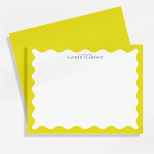 Carte de note à cadre ondulé jaune soleil