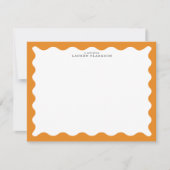 Carte de note à cadre ondulé orange souci (Devant)