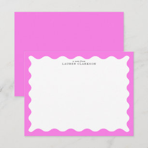 Carte de note à cadre ondulé rose bubble-gum