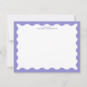 Carte de note à cadre ondulé violet lavande (Devant)