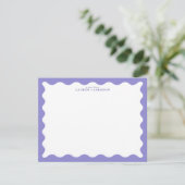 Carte de note à cadre ondulé violet lavande (Debout devant)