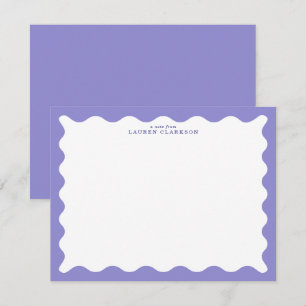 Carte de note à cadre ondulé violet lavande