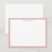 Carte de note à cadre rose tendre (Devant / Derrière)