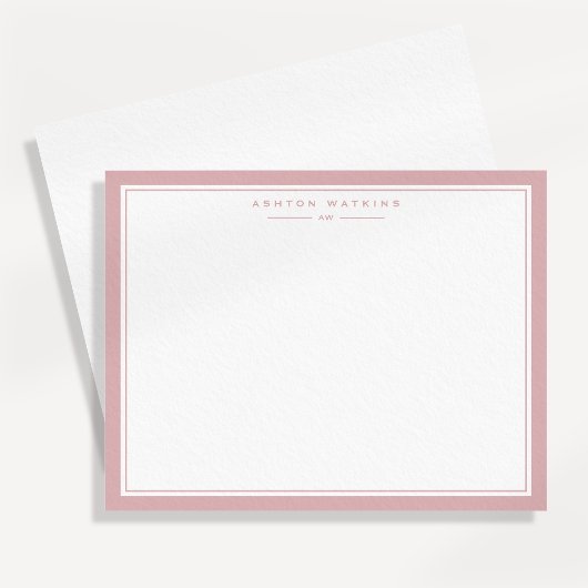 Carte de note à cadre rose tendre