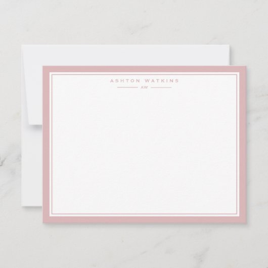 Carte de note à cadre rose tendre (Devant)