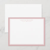 Carte de note à cadre rose tendre (Devant / Derrière)