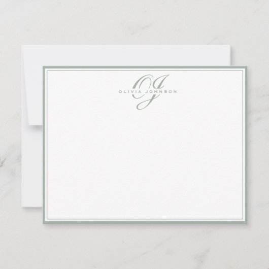 Carte de note à cadre sauge (Devant)