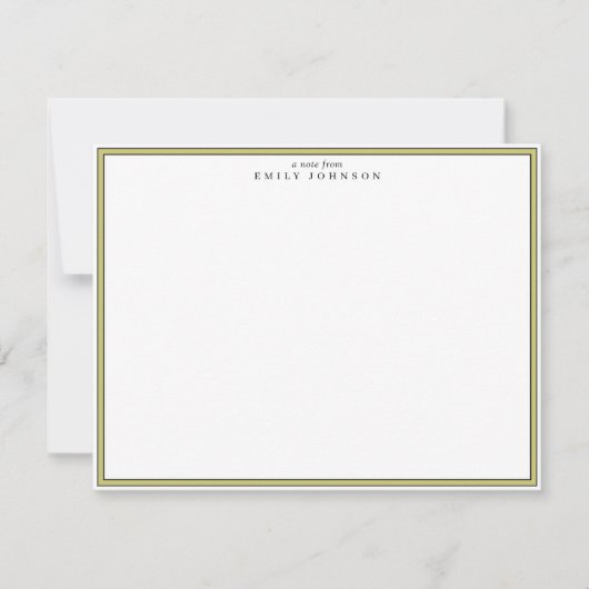 Carte de note à cadre vert citrus (Devant)