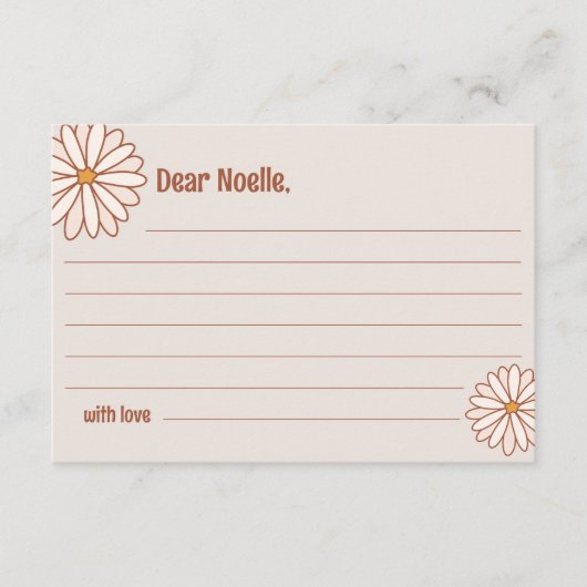 Carte de note à capsule de temps de Baby shower su (Devant)